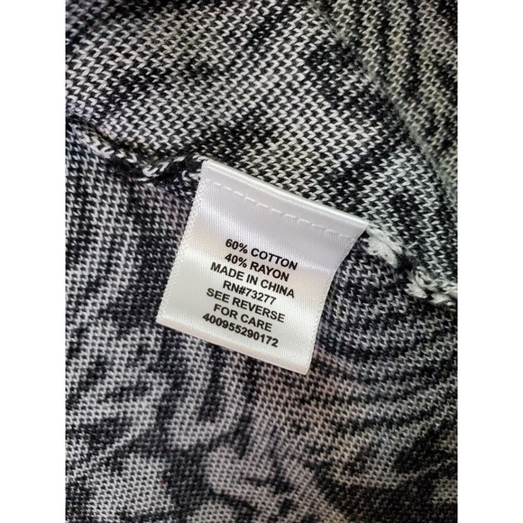 ELLE Fit & Flare Dress Womens Medium Black Geo Print Cotton Cap Sleeve Back Zip - Picture 6 of 7